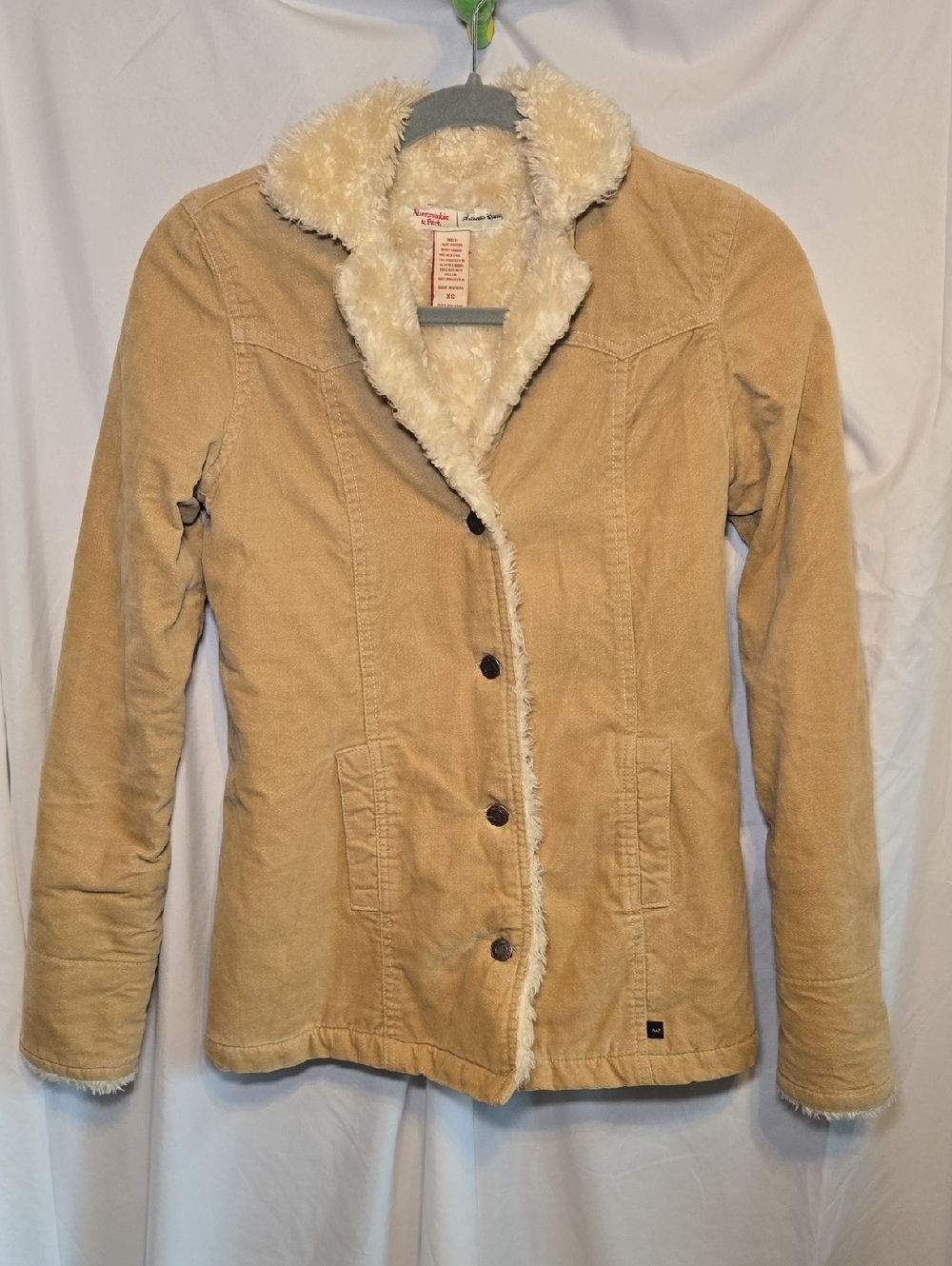 Abercrombie & Fitch Tan Corduroy Sherpa-Lined Jacket XS
